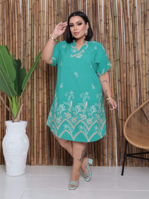 Vestido Flávia manguinha Plus Size