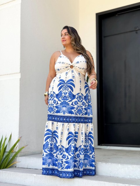 Vestido longo argola Plus Size
