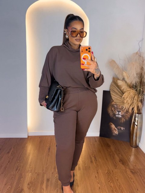 Conjunto gola alta moletinho Plus Size