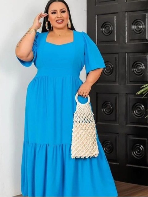 Vestido Longo plus  3  Marias – Manga curta