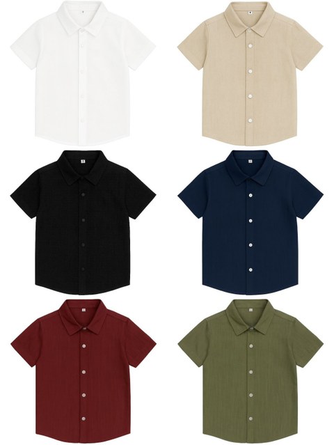 Camisa Social Infantil Botões Viscolinho Verão Casual