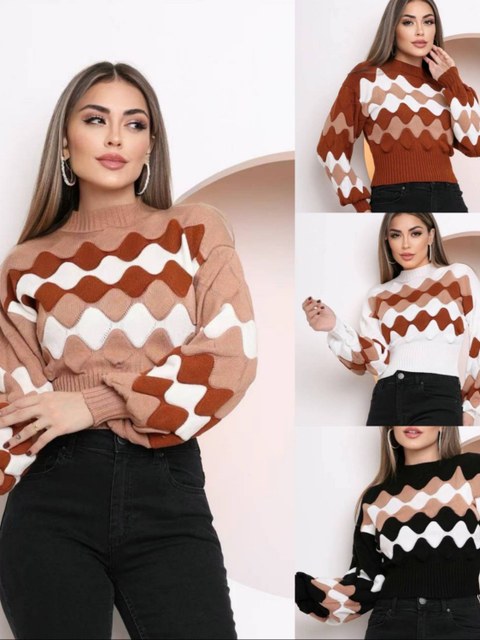 Tricô manga longa outono inverno