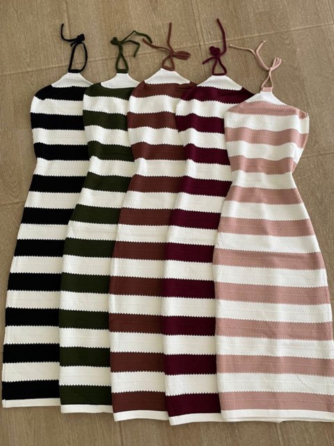 vestido listrado new