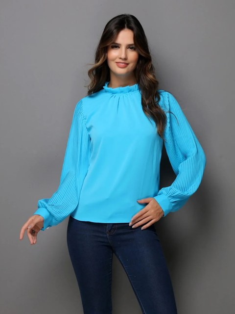 Manga longa plissada 368#