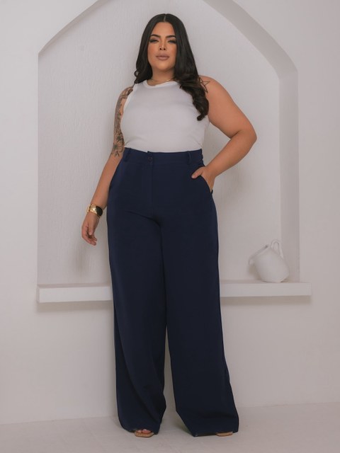Calça Pantalona Plus Size 579#