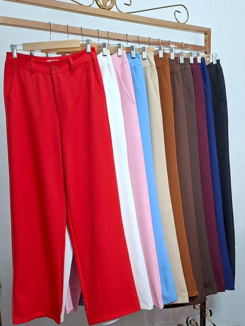 Calça alfaiataria  pantalona liso  469#