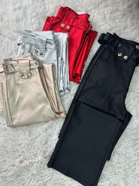 Calça resinada pantalona /Ref: PS8060