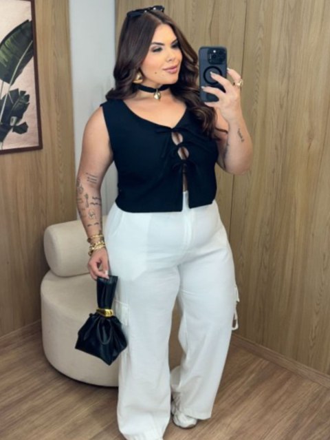 Cropped Leblon plus size tat