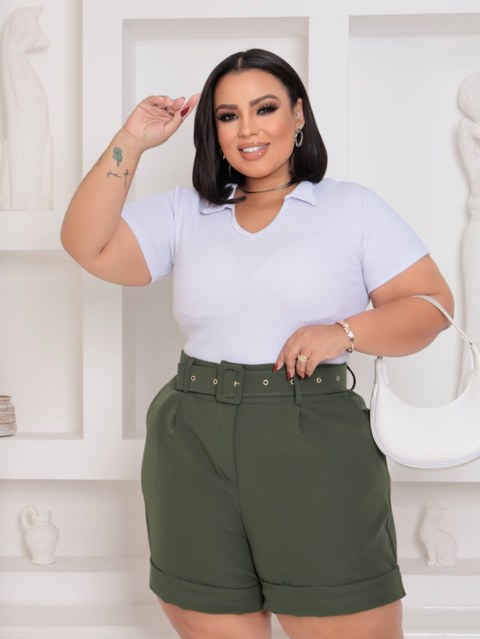 Shorts alfaiataria plus size lau