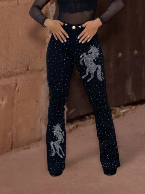 Calça jeans flare country feminina