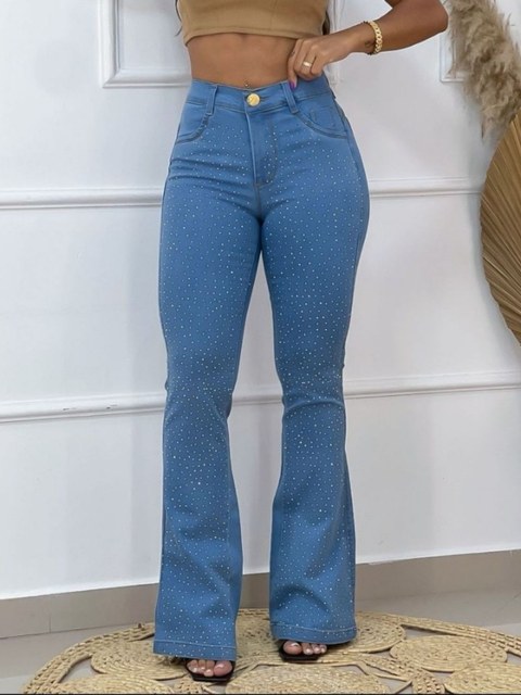 Calça flare country jeans feminina