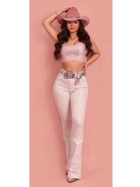 Calça flare country jeans feminina