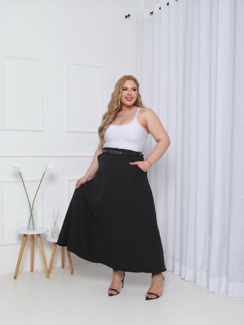 Saia longa plus size