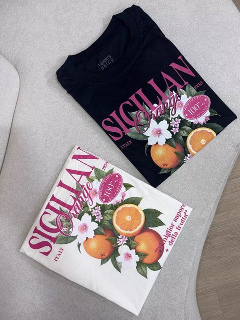 T-shirt Laranja 100% Algodão veste até G