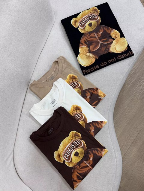 T-shirt urso 100% Algodão