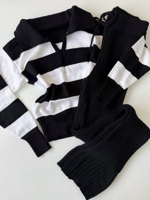Conjunto tricô modal blusa polo