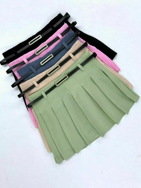 Short saia plissado