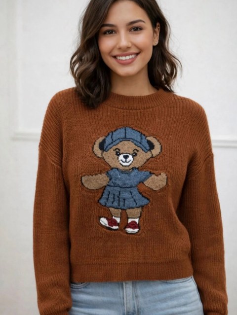 Blusa tricô urso tendência