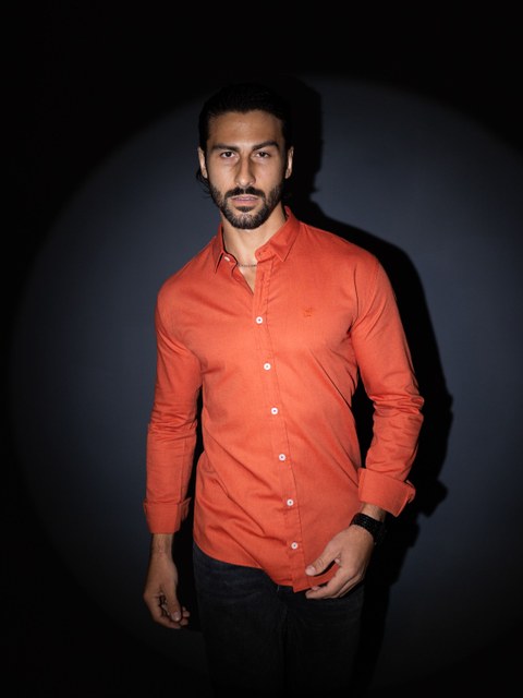 Camisa Manga Longa Slim LINHO TERRA COTA