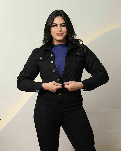 Jaqueta crop Black