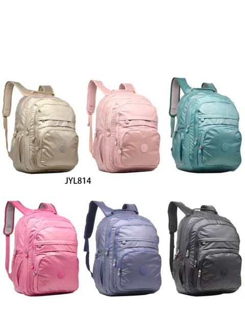 Mochila perolada espaçosa com muitos zíperes 814