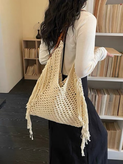 Bolsa de Praia em Crochê com Franjas 86060