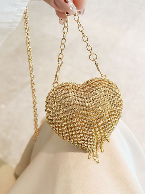 Bolsa de festa clutch formato coração