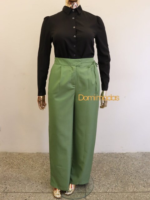 Domi Modas- Calça Pantalona Plus Size Luis Twill 91103