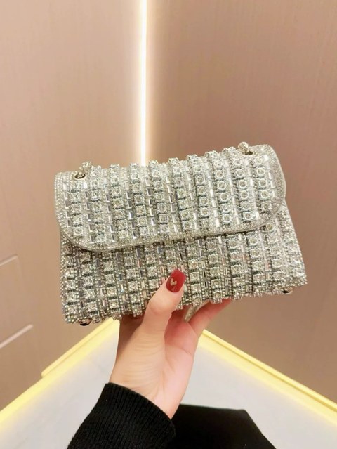 Bolsa pra Clutches Casamento bem chic brilhosa AL-1383