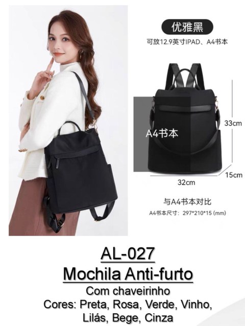 Mochila Anti-Furto AL-027