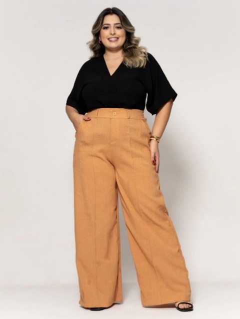 Calça Feminina social PUL SIZE Pantalona COS DE ELASTICO . CLPL-005