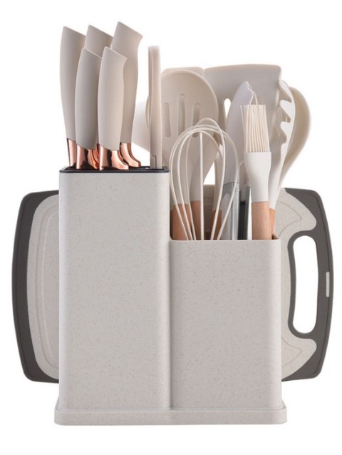 Kit de Utensílios de Silicone para Cozinha de 19 peças