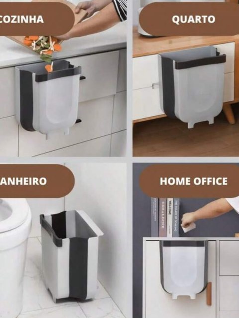 Lixeira Retratil De Cozinha 6 Litros De Plástico Extensível Encaixe Gaveta Carros