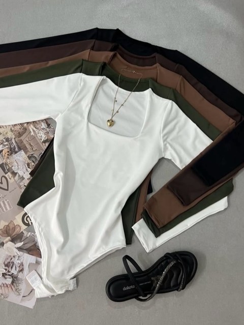 BODY MANGA LONGA CORTE QUADRADO