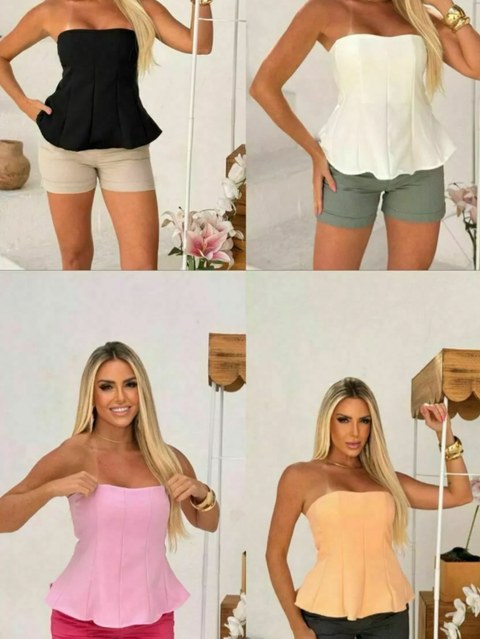 BLUSA PEPLUM ALFAIATARIA