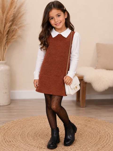 Vestido Rib Manga Princesa Infantil