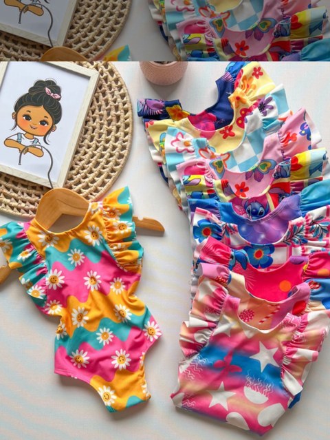 Body Maiô Estampado Infantil