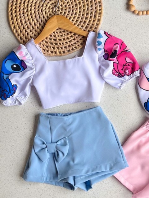 Conjunto Stitch short saia Infantil