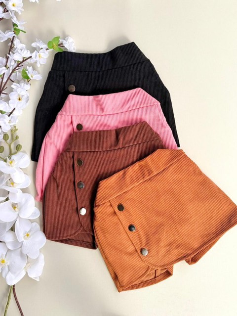 Short Saia Cotelê Infantil