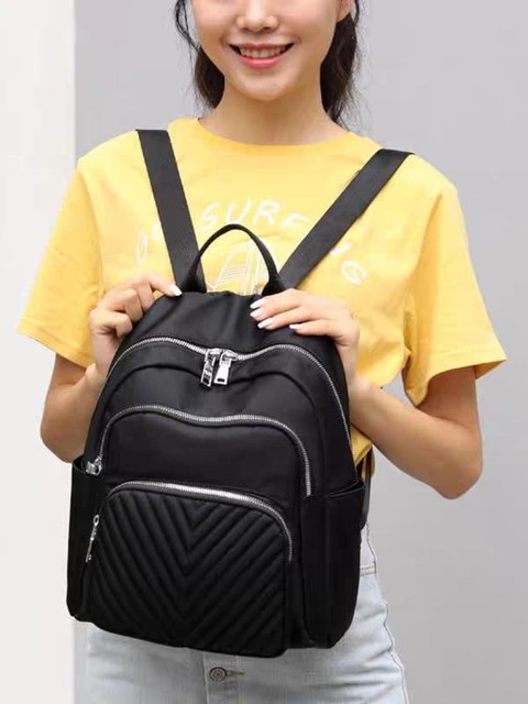 Mochila Feminina nylon universitária com chaveiro 07-3232#