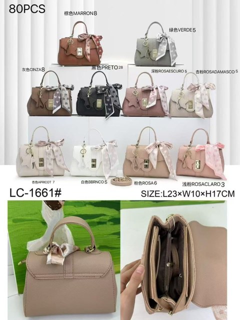 Bolsa Feminina Média Fecho Giratório com Laço 1661#