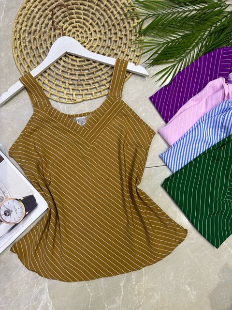 Blusa regata crepinho Maya modas