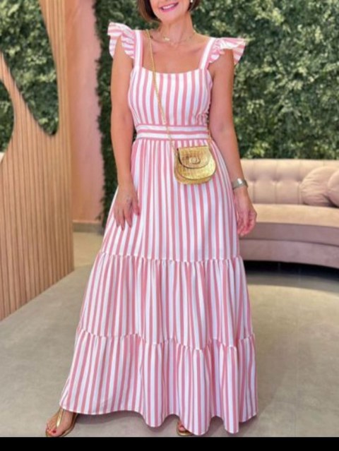 Vestido longo com forro crepinho Maya modas