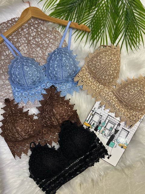 Blusa cropped tule atrás com elástica