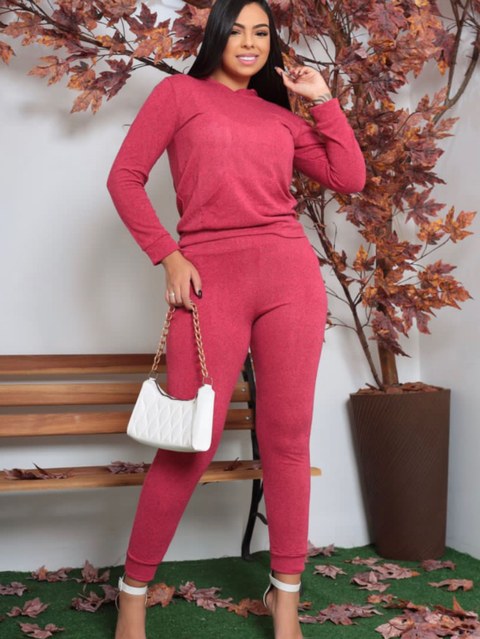 Conjunto 大 lanzinha casaco calça com bolso Maya modas
