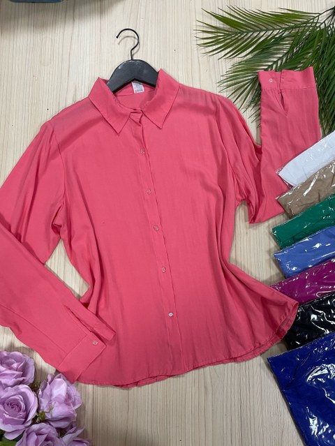Camisa manga longa tecido viscose Maya modas