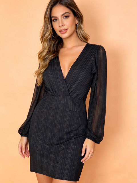 Blusa manga longa tule Maya modas