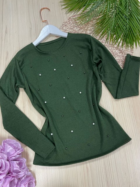 Blusa manga longa tecido lãzinha Maya modas
