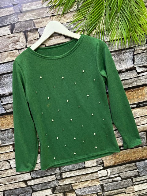 Blusa lãzinha pedrinha Maya modas