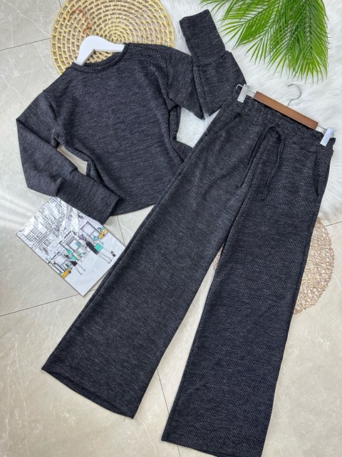 Conjunto tecido malha ruba calça pantalonas